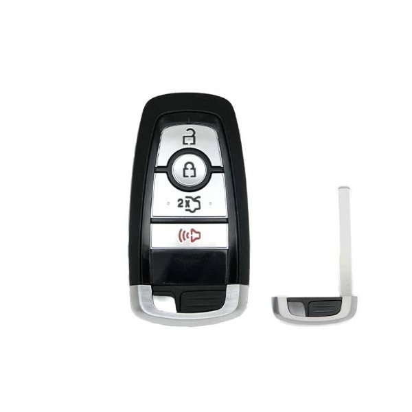KeylessFactory: 2017-2019 Ford 4-Button Smart Key SHELL only w/ Insert Key